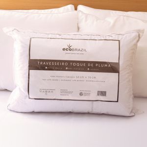 Travesseiro Toque de Pluma Com Capa 100% Algodão - BRANCO (001)