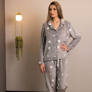 PIJAMA-FLEECE-ADULTO-ESTRELAS---M---CINZA