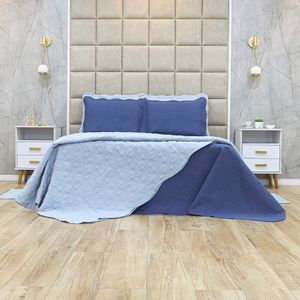 KIT-CAMA-CASAL-ACETINADO-ULTRASSONIC---ESTRELA-AZUL-MARINHO