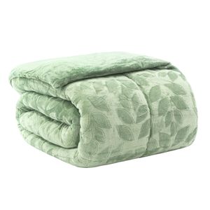 EDREDOM-KING-PLUSH-AIRBLOOM-CLASSIC---FOLHAS-VERDE