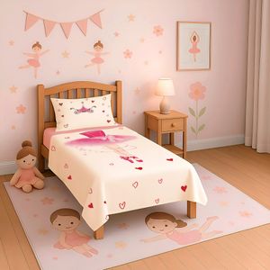 Kit-Cama-Solteiro-Fantasy---BAILARINA-ROSA